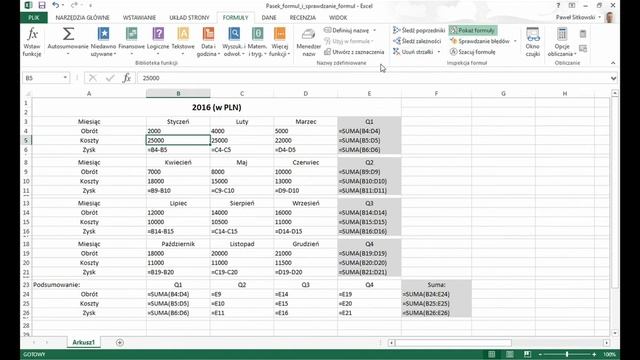 Pasek formuły - Kurs Excel od podstaw смотреть онлайн