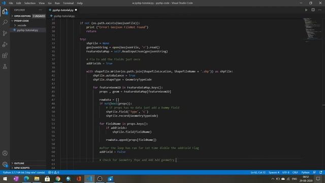 Geojson to Shapefile using Python & PYSHP смотреть онлайн