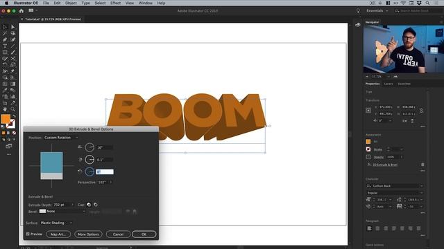 Create a 3D Text Effect Illustrator Tutorial смотреть онлайн