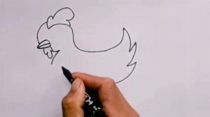 Как легко нарисовать курицу карандашом поэтапно, Просто рисуем.
