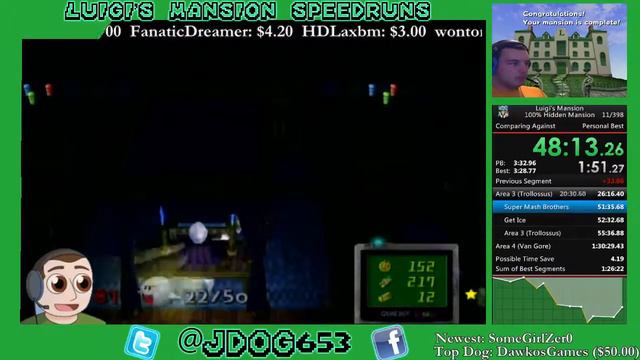Luigi's Mansion 100% in 1:34:15 смотреть онлайн