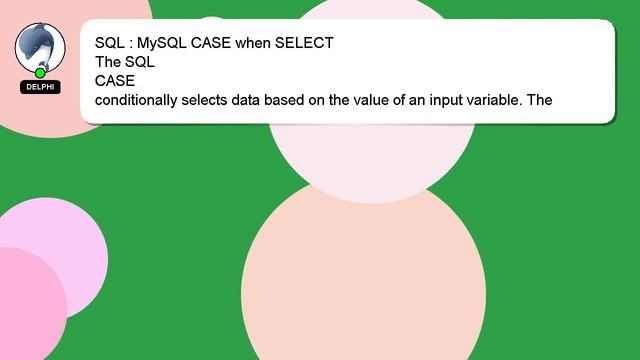 SQL : MySQL CASE when SELECT смотреть онлайн