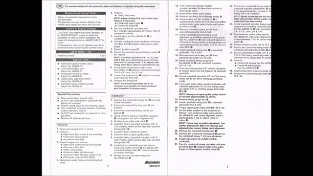 Saturn Vue 3.0 Litre Timing Instructions смотреть онлайн