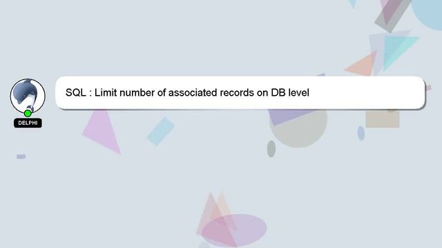 SQL : Limit number of associated records on DB level смотреть онлайн