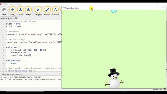 ? Python ❄ Gra: "SNOW CATCHER" ⛄ w Pygame Zero смотреть онлайн