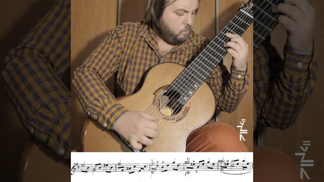 Fernando Sor - Etude no. 22 op. 35 Segovia Study no. 5 on 8-strings guitar score video
