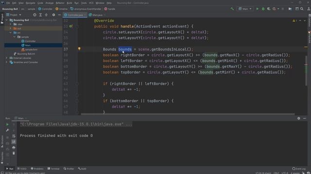 JavaFX and Scene Builder - bouncing ball смотреть онлайн