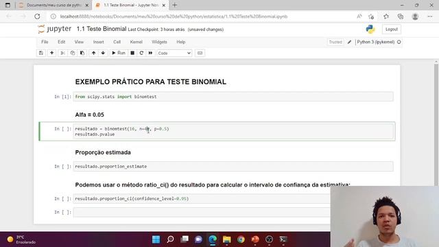 Teste Binomial em Python смотреть онлайн