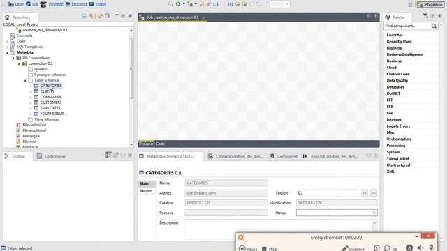 Talend Integration Tuto (ETL) : Import tables from oracle & create a job смотреть онлайн