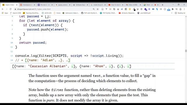 Higher-Order Functions in JS (filter and map) смотреть онлайн