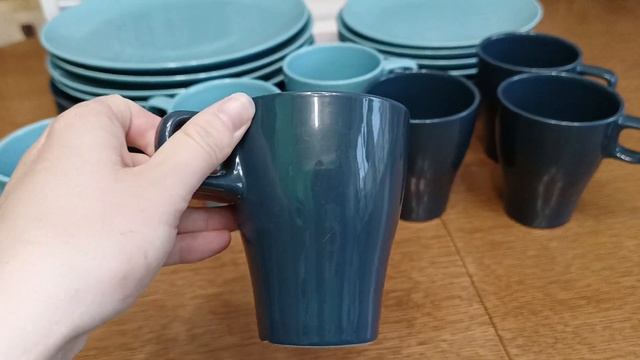 Тарелки и кружки Икеа Фэргрик на 8 персон бу