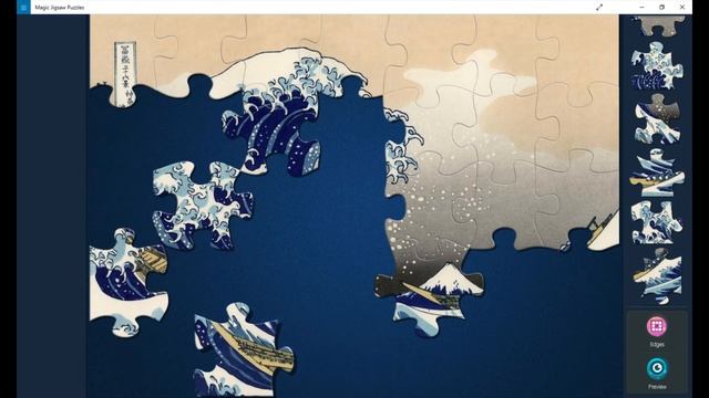 Katsushika Hokusai, The Great Wave Off Kanagawa - GamePlay : Magic Jigsaw Puzzle | Amazing Talent смотреть онлайн