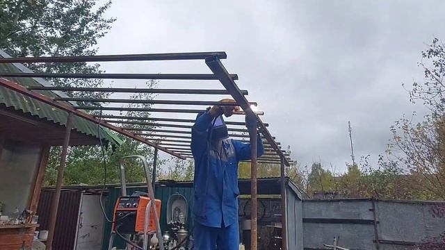 Взял металл и сделал своими руками самоделку. Навес для дачи, отдыха,  пикника. Как сделать навес