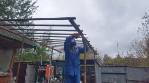Взял металл и сделал своими руками самоделку. Навес для дачи, отдыха,  пикника. Как сделать навес