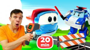 Грузовичок Лева - Дорожные работы и раскопки с игрушками Робокар Поли - Все серии подряд про машинки