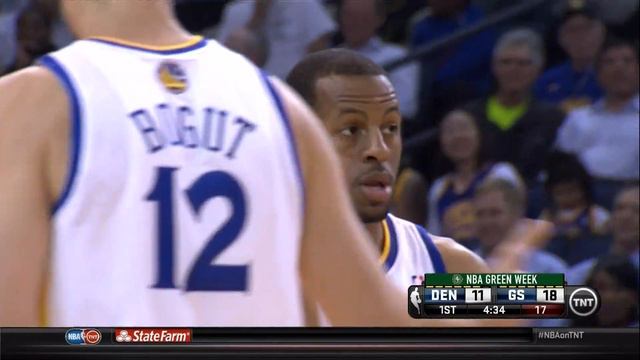 Andre Iguodala crossover breaks ankles of Quincy Miller: Nuggets at Warriors смотреть онлайн