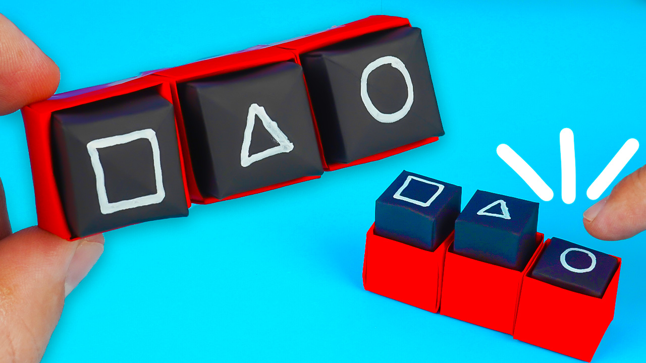 Поп Ит Игра в кальмара из бумаги оригами поделки своими руками смотреть онлайн