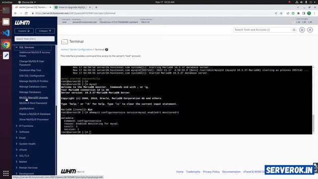 How to upgrade MySQL/MariaDB on cPanel Server смотреть онлайн