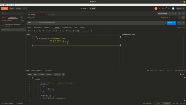 Spring for GraphQL request validation using directives смотреть онлайн