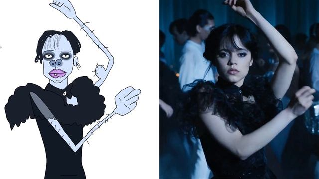 Wednesday Addams trailer drawing meme смотреть онлайн