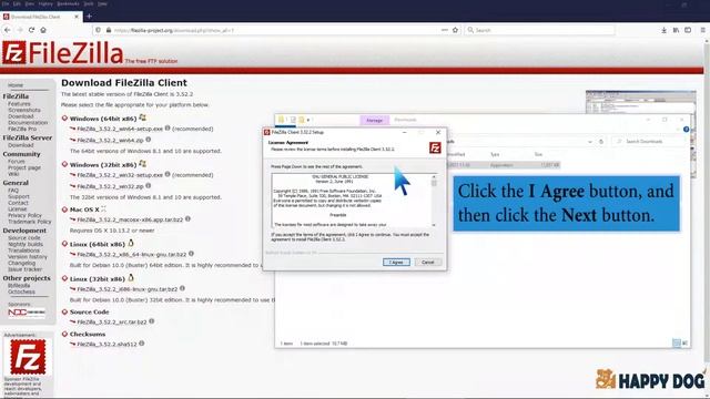 How to Install the FTP Client Filezilla on Windows Happy Dog Web Hosting смотреть онлайн