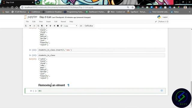 Day 2 : List in python - 10 Days смотреть онлайн