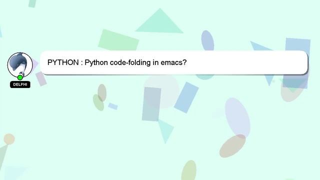 PYTHON : Python code-folding in emacs? смотреть онлайн