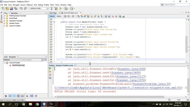 Java Scanner class problem смотреть онлайн