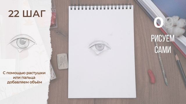 Как нарисовать глаза со слезой поэтапно карандашом | Обучение рисованию шаг за шагом для начинающих смотреть онлайн