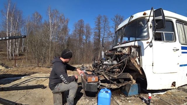 Снятие двигателя и КПП с КАВЗ АВТОДОМ 397652 смотреть онлайн