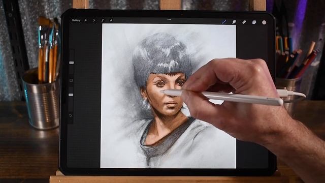 Colorizing a Black and White Drawing In Procreate смотреть онлайн