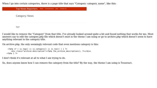 Wordpress: How to remove category titles? смотреть онлайн