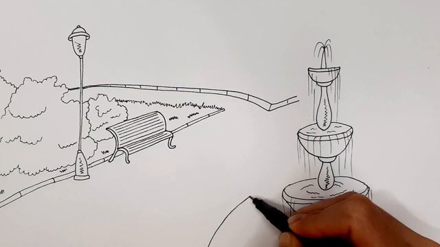 Как нарисовать ПАРК/ПЕЙЗАЖ/ПРИРОДА/1204/How to draw a PARK/landscape/nature смотреть онлайн