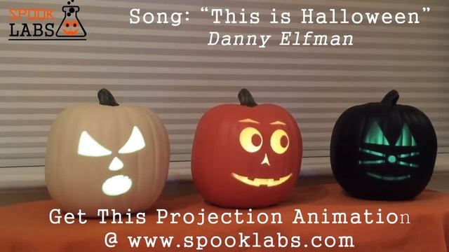 Singing Pumpkin Projection Animation - This Is Halloween смотреть онлайн