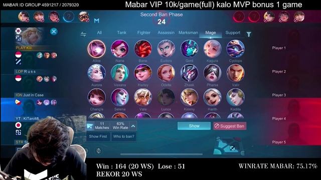 MABAR WINSTREAK SPAM JOY NOLAN & GLOBAL BANE | KiTaro | Mobile Legends смотреть онлайн