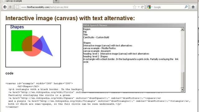 NVDA reading canvas sub-DOM content in Firefox 13 смотреть онлайн
