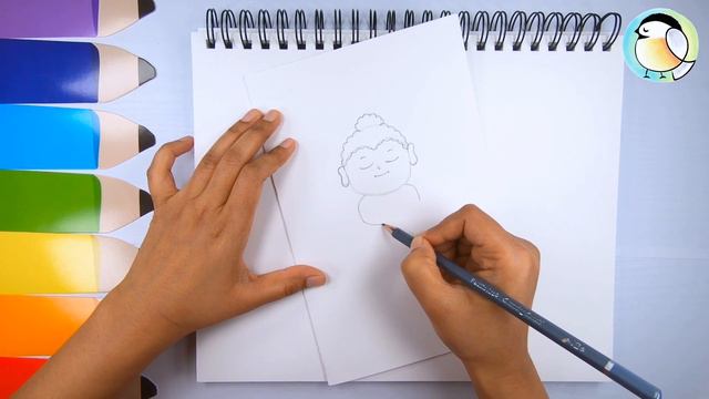 How To Draw Cute Buddha With Lotus Background - Buddha’s Birthday Art-Easy Step By Step Art for Kid смотреть онлайн