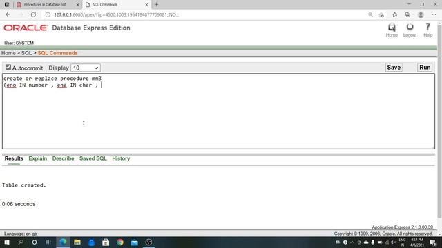 Procedure in Oracle смотреть онлайн