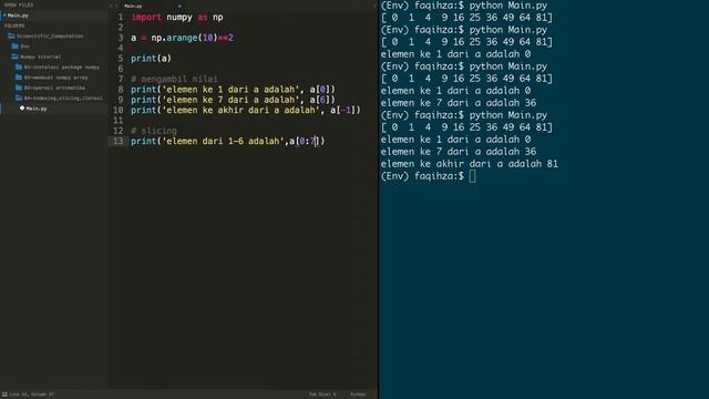 Belajar NumPy [Python Data Analisis] #04 - Indexing, Slicing dan Iterasi смотреть онлайн