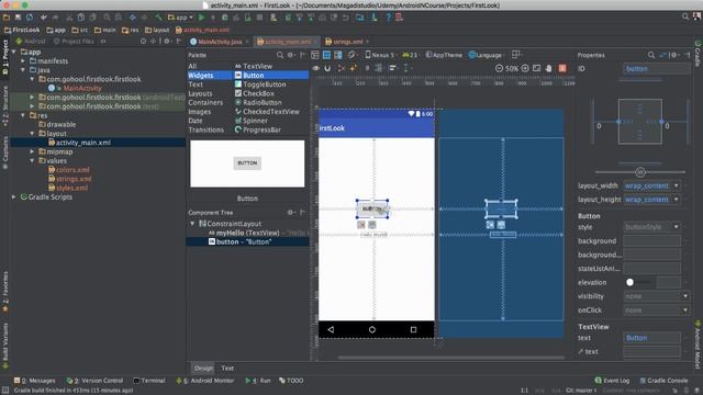 Android Development - Intro To Android Studio - Constraint Layout and XML Design смотреть онлайн