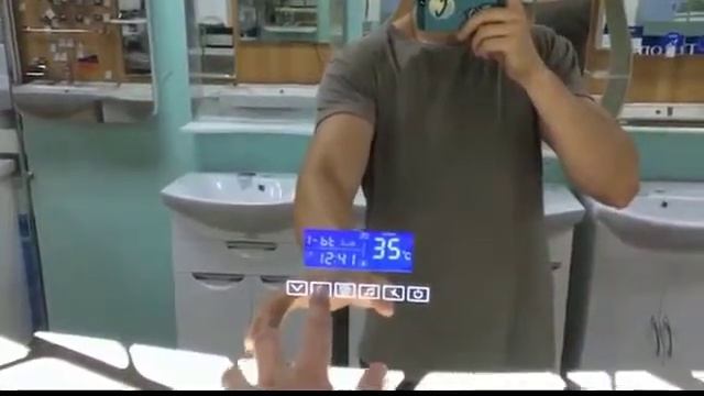 Смарт зеркало с экраном, воспроизведением музыки через Bluetooth смотреть онлайн