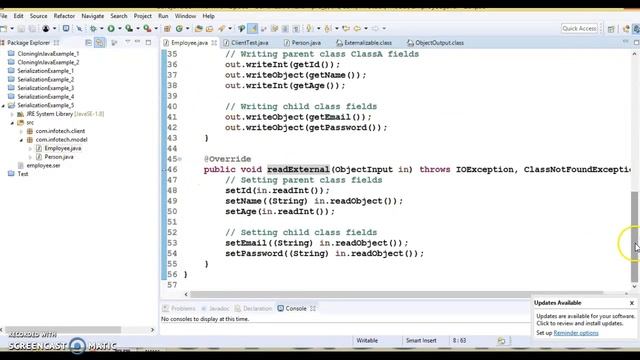 Process of serialization in Java when Externalizable interface is used|externalization in java смотреть онлайн