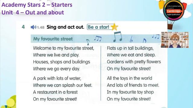 | Academy Stars 2 | Unit 4| My favourite street - song смотреть онлайн