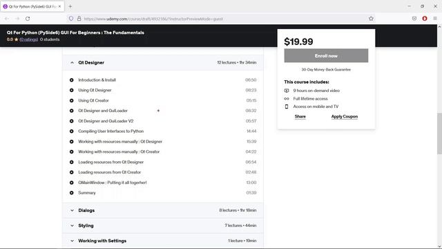 New course alert : Qt For Python (PySide6) GUI For Beginners : The Fundamentals смотреть онлайн