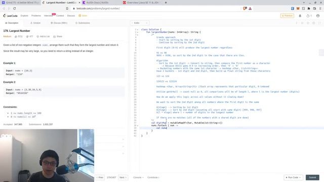 Terrible LeetCode in Kotlin: #179 Largest Number смотреть онлайн