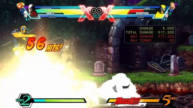Ultimate Marvel vs. Capcom 3 Dante combo video смотреть онлайн