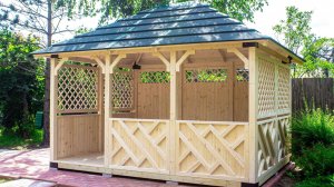 Беседка прямоугольная из дерева П-064