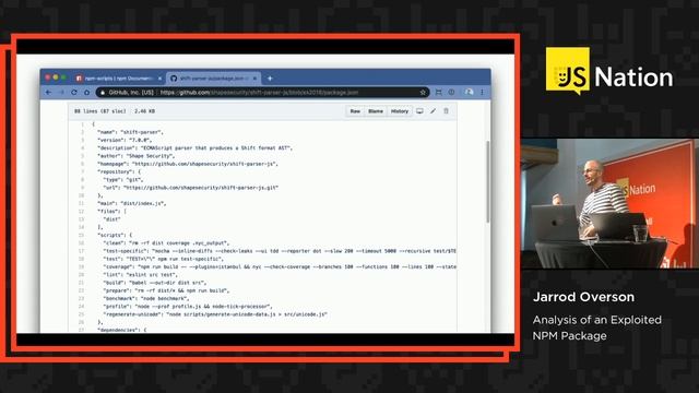 Analysis of an exploited npm package – Jarrod Overson смотреть онлайн