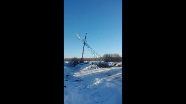 подъем промежуточной опоры 110 кв краном 25т смотреть онлайн