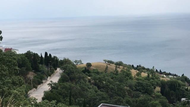 233. Алупка Погода, Пасмурно, Трехмачтовый фрегат Херсонес, Прогулка, Верхняя Алупка